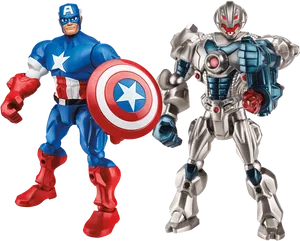 Captain Americaand Ultron Action Figures PNG image