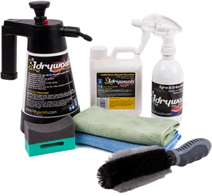 Car Cleaning Products Set PNG image