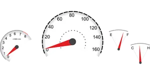 Car Dashboard Gauges Vector