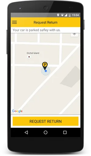 Car Parking Location Mobile App Screen PNG image