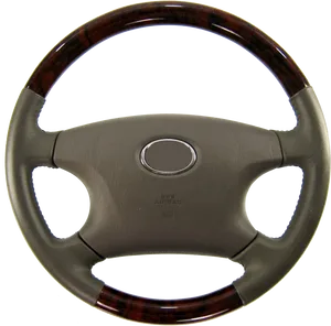 Car Steering Wheelwith Wood Trim PNG