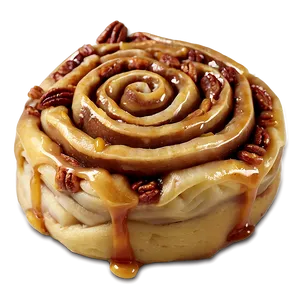 Caramel Pecan Cinnamon Roll PNG Egv45