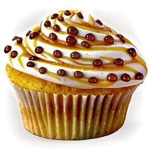 Caramel Sprinkled Cupcake PNG 06212024