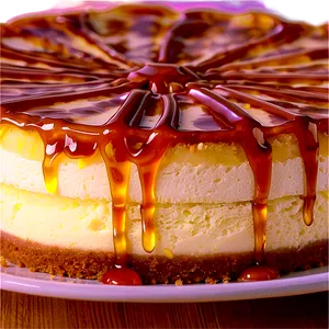 Caramel Swirled Cheesecake PNG Yti