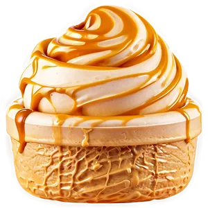 Caramel Swirled Ice Cream PNG 06212024