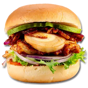 Caramelized Onion Chicken Sandwich PNG Dqw PNG
