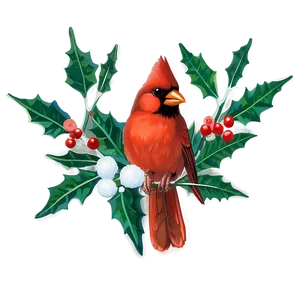 Cardinal And Holly PNG Ady
