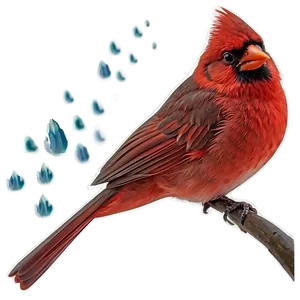 Cardinal Bird In Rain PNG Ern