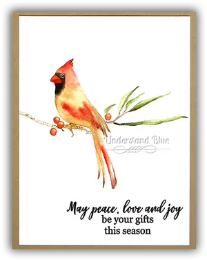 Cardinal Holiday Greetings PNG image
