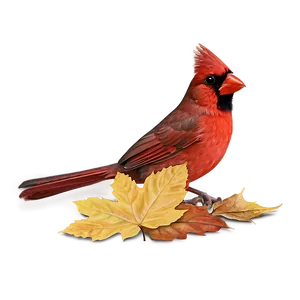 Cardinal In Autumn Leaves Png 06252024 PNG image