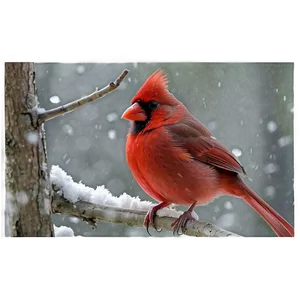 Cardinal In Snow PNG Tll