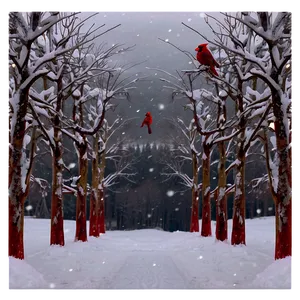 Cardinal In Winter Wonderland Png Aeq PNG image