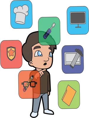 Career Choices Cartoon Character PNG image