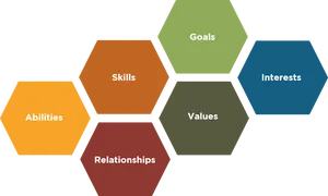 Career Development Hexagon Chart PNG image