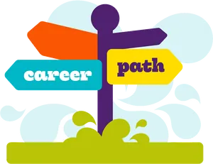 Career Path Direction Sign Illustration PNG image