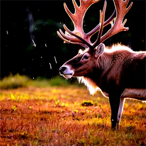 Caribou Feeding In Field Png Uoo23 PNG image