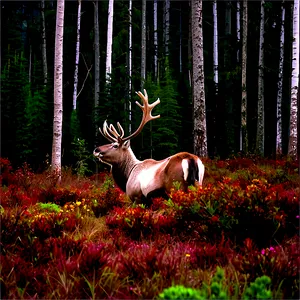 Caribou In Dense Forest PNG Fcy18 PNG