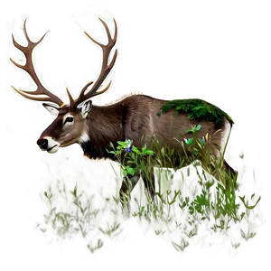 Caribou In Summer Meadow PNG Mqf29 PNG