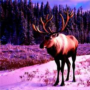 Caribou In Winter Wonderland PNG 32 PNG