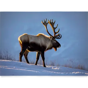 Caribou On Mountain Ridge PNG Qdu PNG
