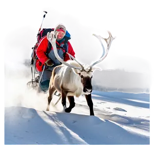 Caribou Trekking Through Snow PNG 06292024 PNG