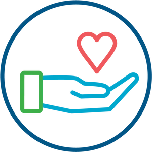Caring Hand Heart Icon PNG