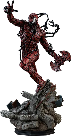 Carnage Figure Dynamic Pose PNG image