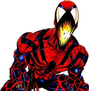 Carnage Spiderman Hybrid Character Artwork PNG image