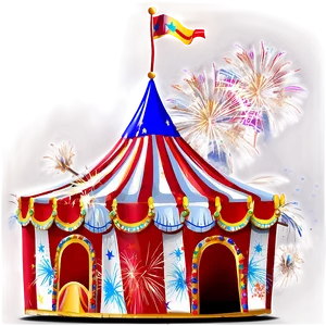 Carnival Tent With Fireworks PNG Ngk81