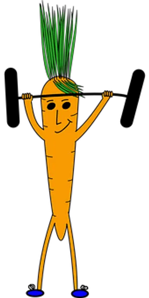 Carrot Figure Weightlifting Illustration PNG image