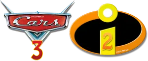 Cars3and Incredibles2 Logos PNG image