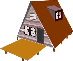 Cartoon A Frame House