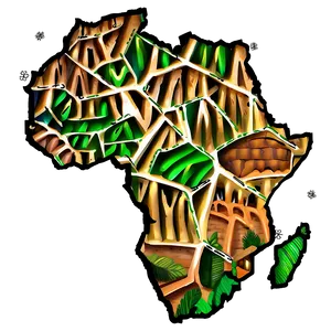 Cartoon Africa Outline Png 06262024 PNG image