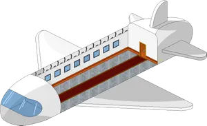 Cartoon Airplane Cutaway View PNG image