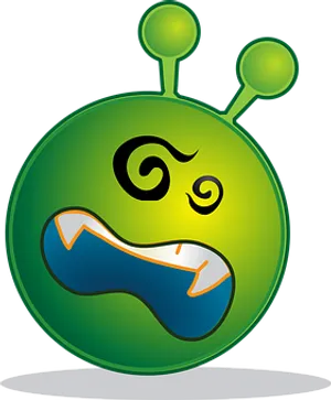 Cartoon Alien Emoji Graphic