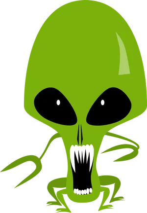 Cartoon Alien Growl PNG image