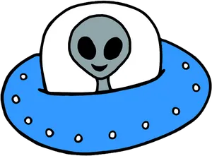 Cartoon Alien In U F O PNG