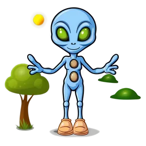Cartoon Alien On Adventure PNG 06292024