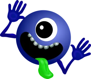Cartoon Alien One Eye Graphic