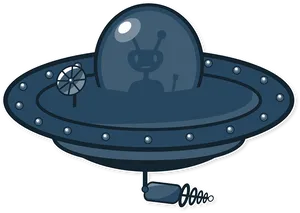 Cartoon Alien Spaceship Vector PNG image
