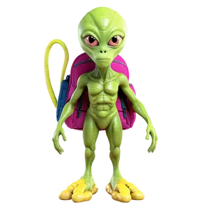 Cartoon Alien With Backpack PNG Niu73 PNG