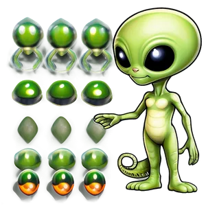 Cartoon Alien With Space Cat PNG Kcl PNG