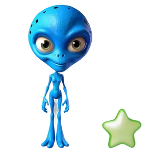Cartoon Alien With Stars PNG 32 PNG