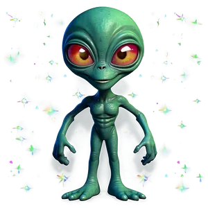 Cartoon Alien With Stars PNG Ilu PNG