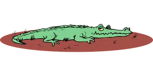 Cartoon Alligator Resting