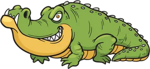 Cartoon Alligator Smiling
