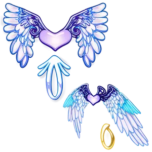 Cartoon Angel Wings Artwork PNG 05042024