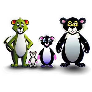 Cartoon Animal Family Group PNG 65 PNG