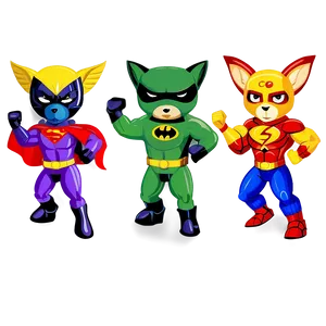 Cartoon Animal Superheroes Png 06252024 PNG image