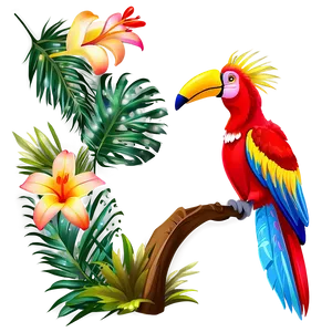 Cartoon Animal Tropical Paradise PNG 96 PNG